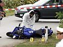 Das Motorrad an der Unfallstelle in Wetzelsdorf Das Motorrad an der Unfallstelle in Wetzelsdorf
