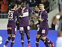Diabang wurde nach dem Tor zum 2:0 umjubelt Diabang wurde nach dem Tor zum 2:0 umjubelt