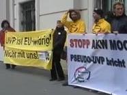 Proteste gegen AKW Mochovce vor dem Bundeskanzleramt in Wien