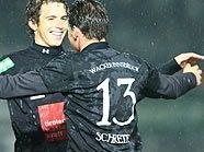 Innsbrucker feiern den 5:0-Auswärtssieg in Wien Innsbrucker feiern den 5:0-Auswärtssieg in Wien