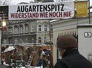 Besetzter Augartenspitz in Wien Besetzter Augartenspitz in Wien