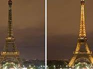 Paris: Der Eiffelturm während der Earth Hour