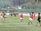 Tobias Moosbrugger (li.) beim Torschuss zum 10:0. Tobias Moosbrugger (li.) beim Torschuss zum 10:0.