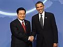 Die beiden Staatspräsidenten Hu und Obama Die beiden Staatspräsidenten Hu und Obama