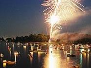 Lichterfest mit Feuerwerk an der Alten Donau