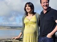 David Cameron mit seiner schwangeren Frau Samantha David Cameron mit seiner schwangeren Frau Samantha