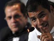 Ecuadors Präsident Rafael Correa spricht in Cancun Ecuadors Präsident Rafael Correa spricht in Cancun