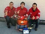 Rainer Schnegg, Thomas Schregenberger und Mario Egger sind als Ersthelfer erfolgreich. Rainer Schnegg, Thomas Schregenberger und Mario Egger sind als Ersthelfer erfolgreich.