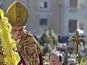 Papst mit Palmzweig in der Hand