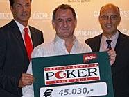 Casinos Austria Pokermanager Edgar Stuchly, CAPT Innsbruck Gewinner Wilhelm Führer und Casino Innsbruck Direktor Kurt Steger