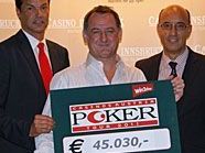 Casinos Austria Pokermanager Edgar Stuchly, CAPT Innsbruck Gewinner Wilhelm Führer und Casino Innsbruck Direktor Kurt Steger