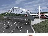 Neue Bogenbrücke über die Autobahn auf Schweizer Seite Neue Bogenbrücke über die Autobahn auf Schweizer Seite