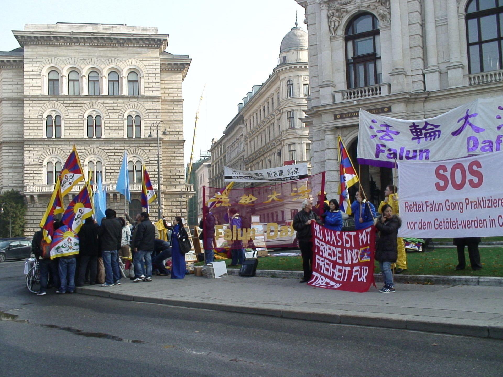 Auch am Montag gab es Proteste von Tibetern in Wien.