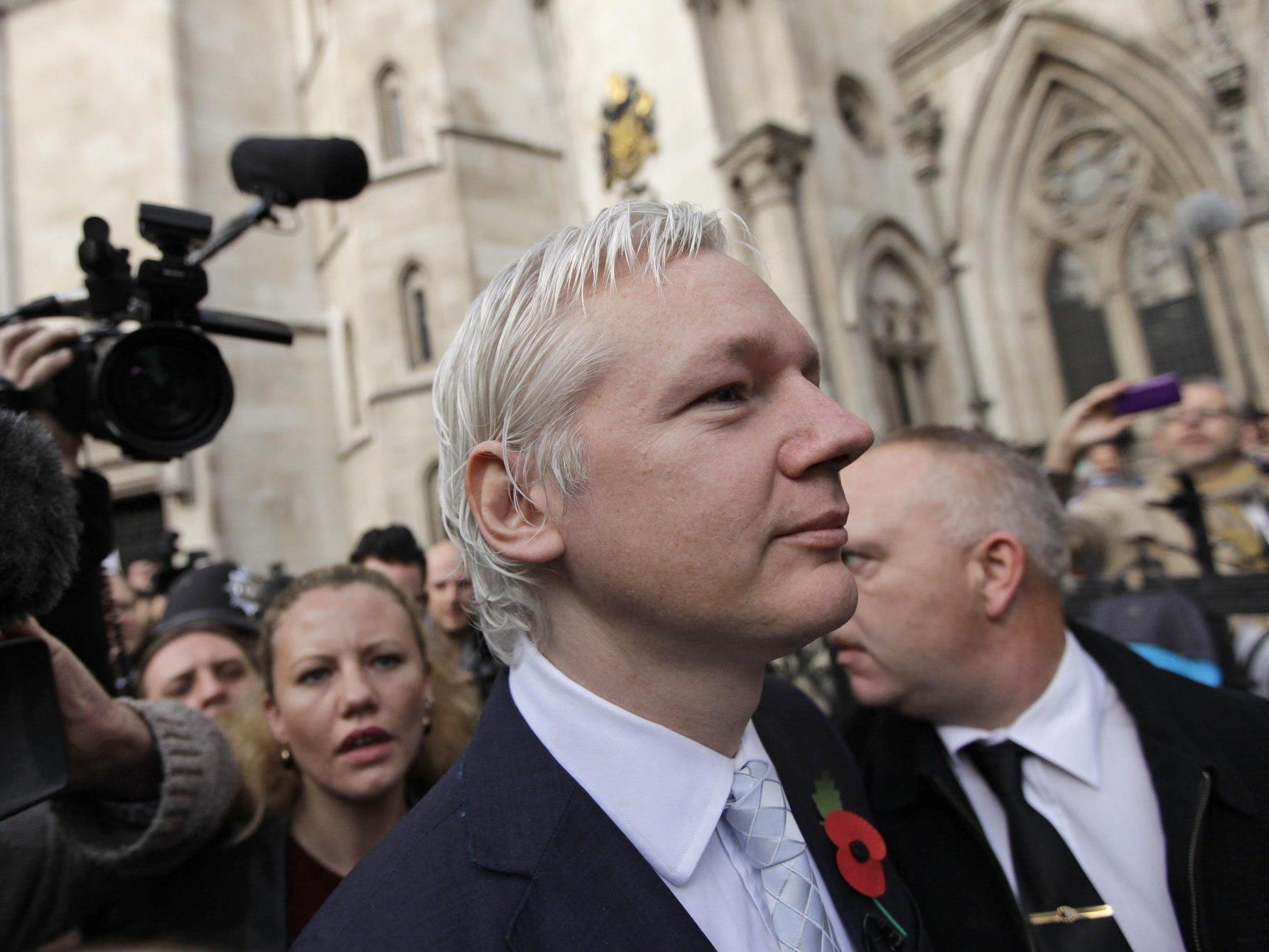 Julian Assange für seiner Anhörung am Mittwoch in London.
