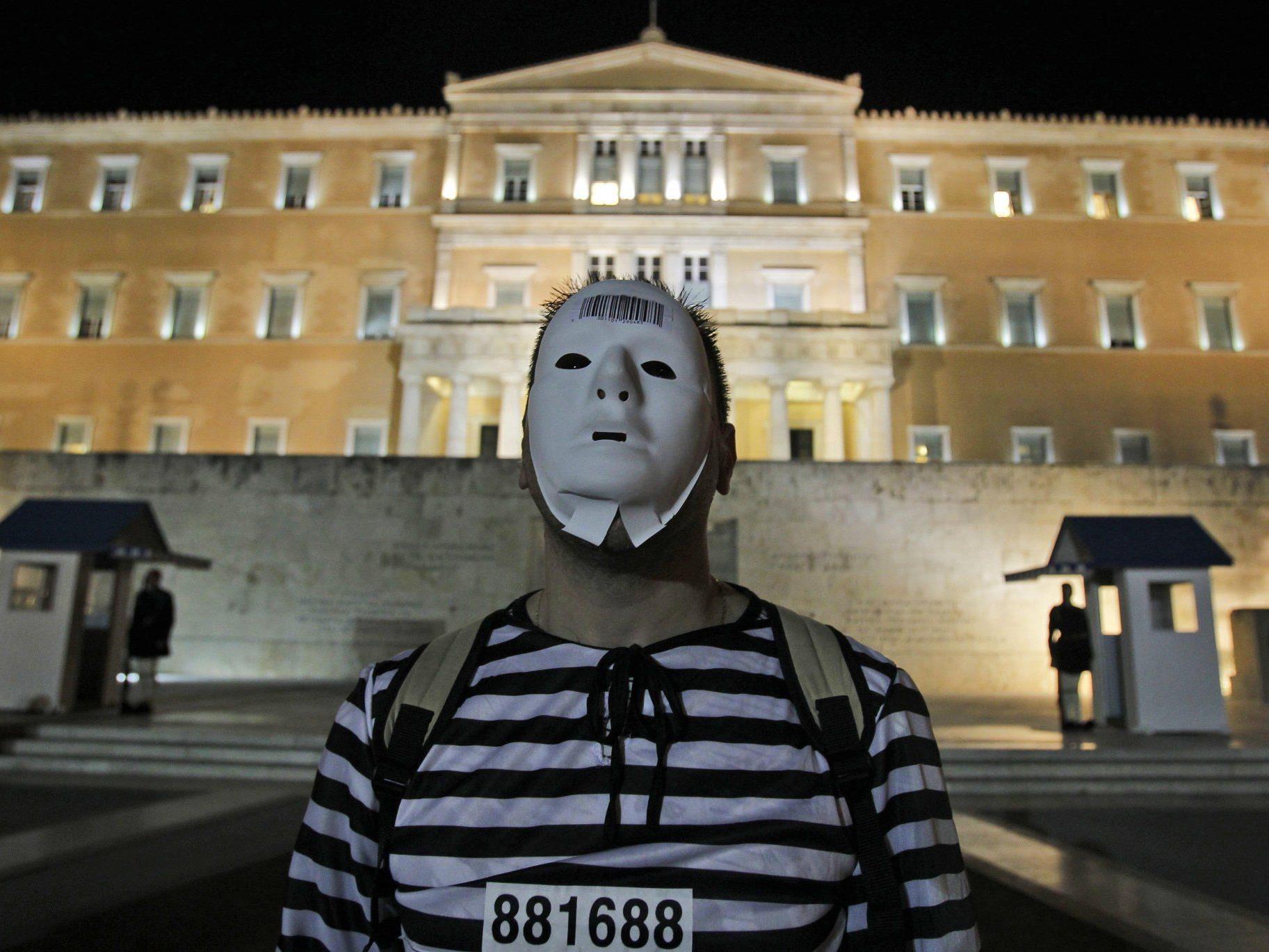 Proteste vor dem griechischen Parlament in Athen.