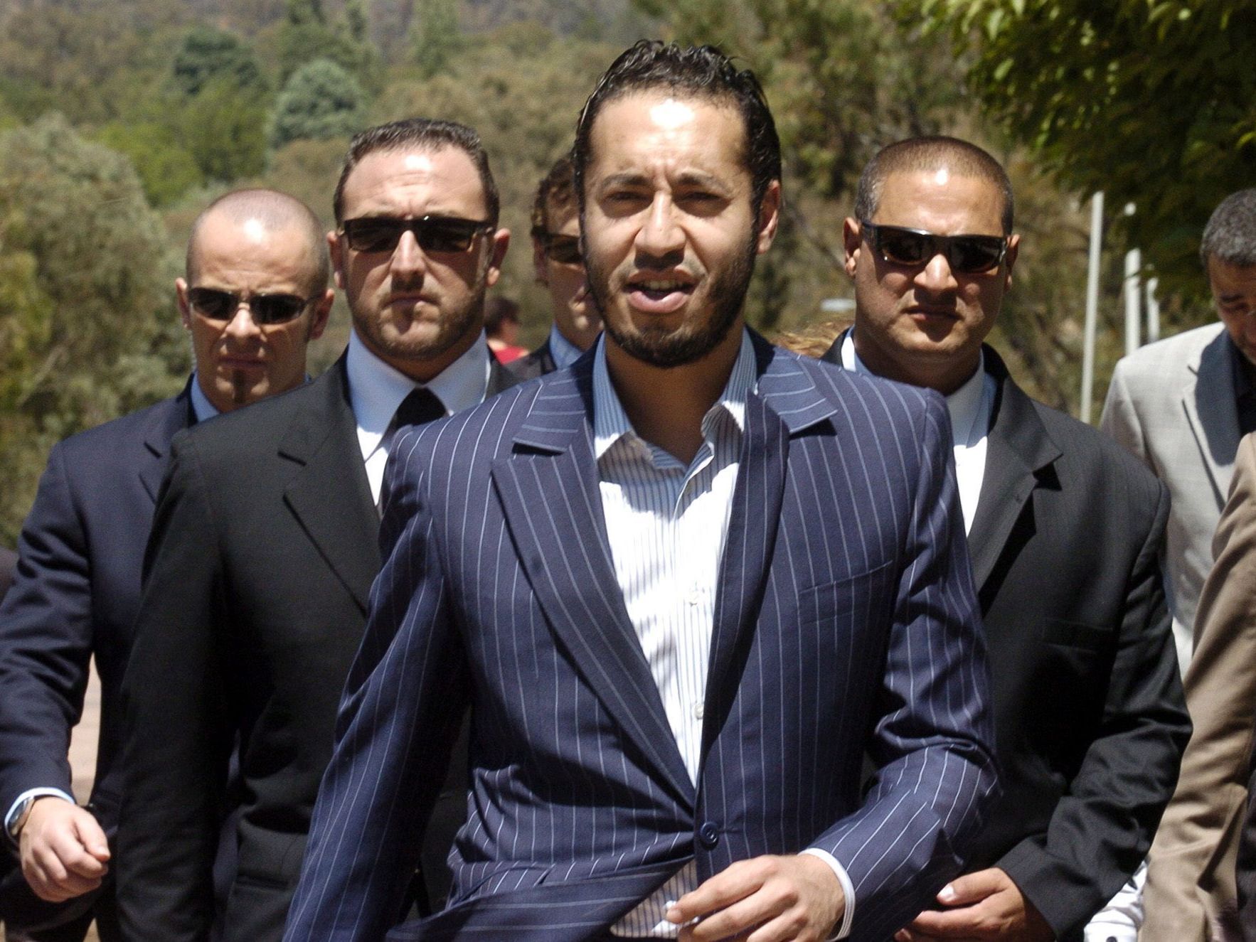 Saadi Gaddafi bei einem Besuch in Australien im Jahr 2005. Saadi Gaddafi bei einem Besuch in Australien im Jahr 2005.