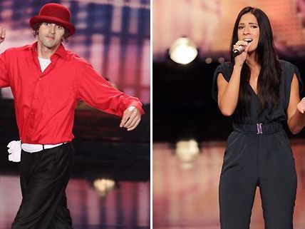 Die beiden Kandidaten aus Wien auf der "Supertalent"-Bühne. Die beiden Kandidaten aus Wien auf der "Supertalent"-Bühne.