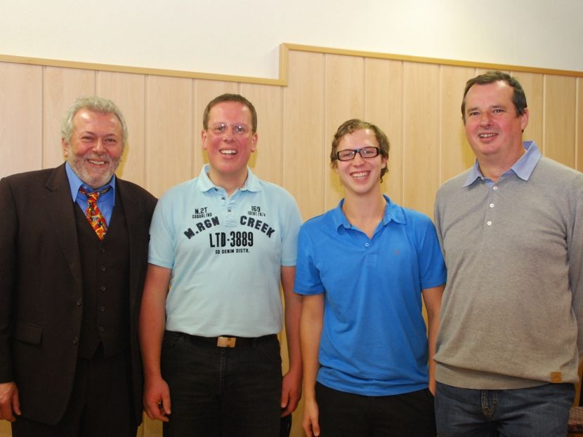 Karl Schedler, Martin Nesler, sowie Simon Gassner mit Albert Kegele. Karl Schedler, Martin Nesler, sowie Simon Gassner mit Albert Kegele.