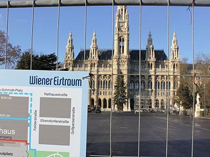 Der Wiener Eistraum entsteht derzeit am Rathausplatz