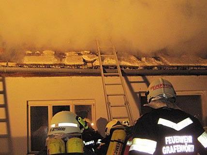 Feuerwehr-Einsatz: Bei einem leer stehenden Bauernhaus in Seebarn am Wagram brannte der Dachstuhl