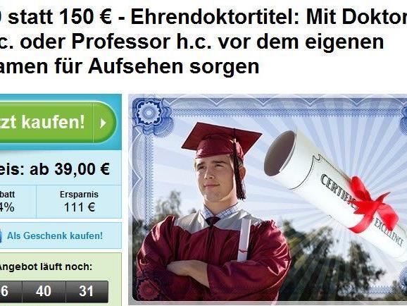 Schon ab 39 Euro kann man sich im Internet einen Doktortitel erkaufen.