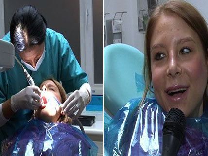 Anastasia Sokol gab sich ruhig und gelassen beim Zahnarzt. Anastasia Sokol gab sich ruhig und gelassen beim Zahnarzt.