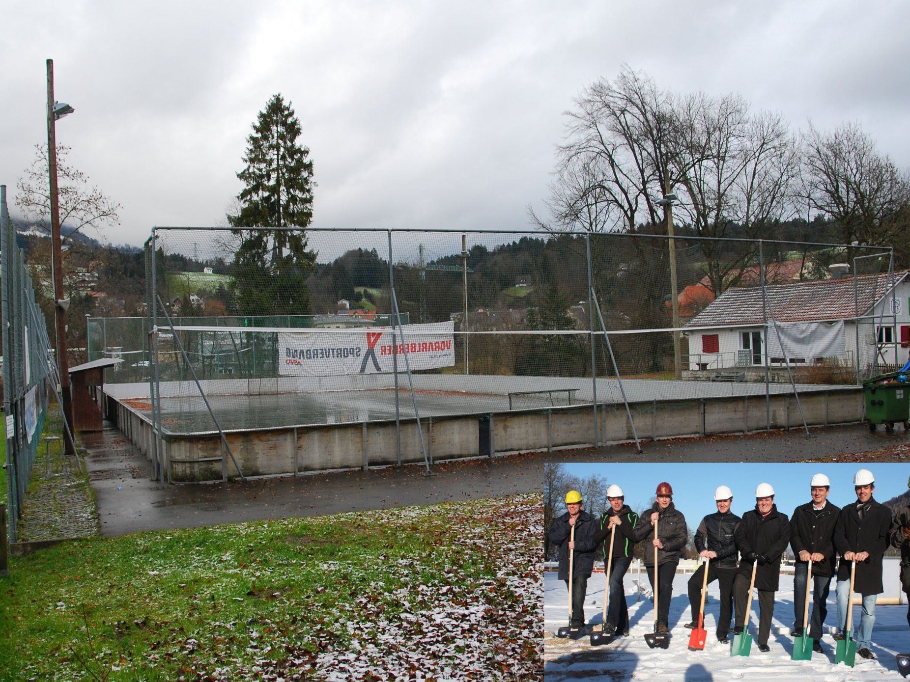Mit dem Spatenstich (kl. Bild) ist der alte Hockeyplatz Geschichte. Mit dem Spatenstich (kl. Bild) ist der alte Hockeyplatz Geschichte.