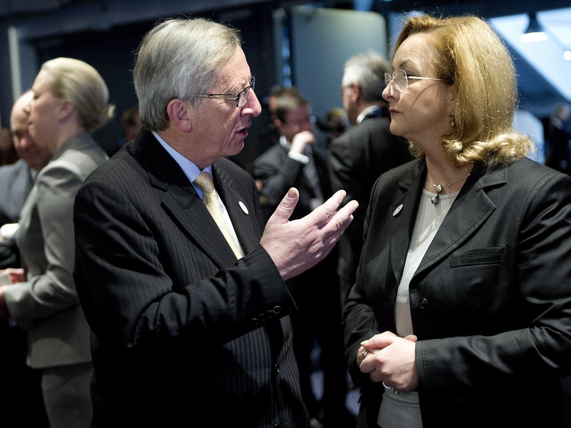 Maria Fekter mit Jean-Claude Juncker am Freitag in Kopenhagen.