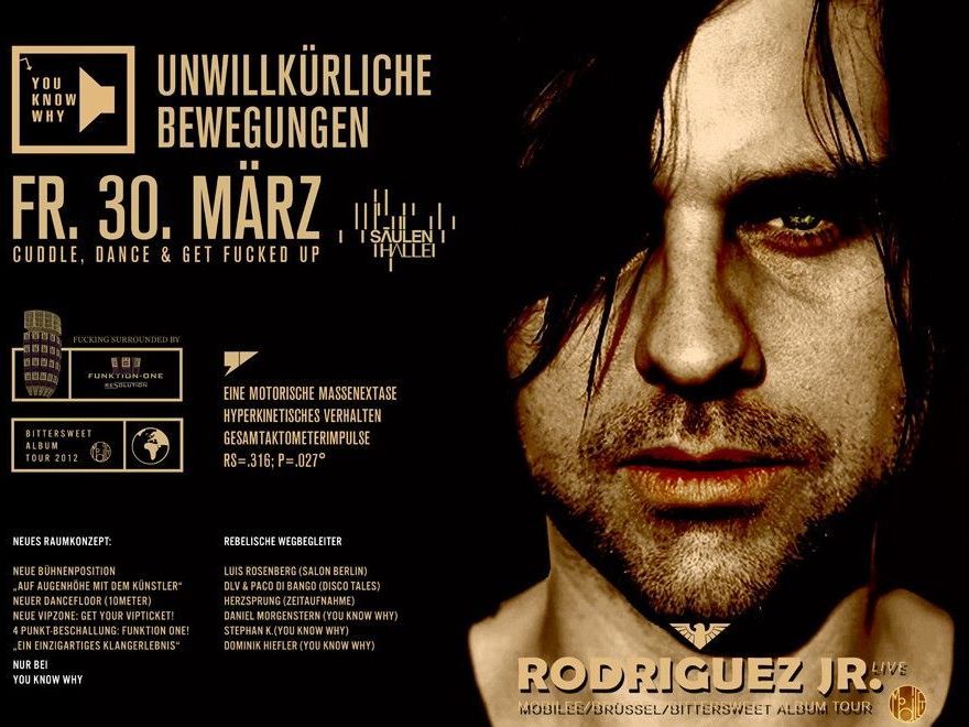 Unwillkürliche Bewegungen Vol. 2 am 30. März in der Säulenhalle. Unwillkürliche Bewegungen Vol. 2 am 30. März in der Säulenhalle.