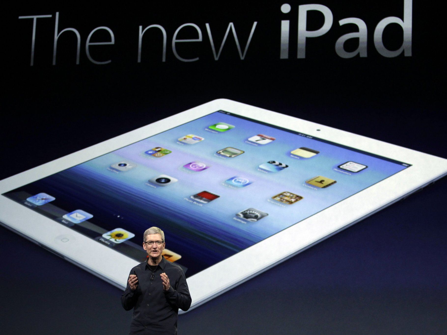 Tim Cook präsentiert das neue iPad in San Francisco. Tim Cook präsentiert das neue iPad in San Francisco.