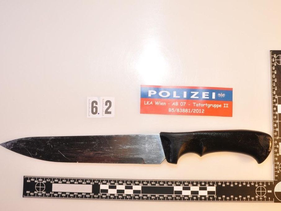 Mit diesem Messer hatte die angeschossene Frau die Beamten angegriffen Mit diesem Messer hatte die angeschossene Frau die Beamten angegriffen