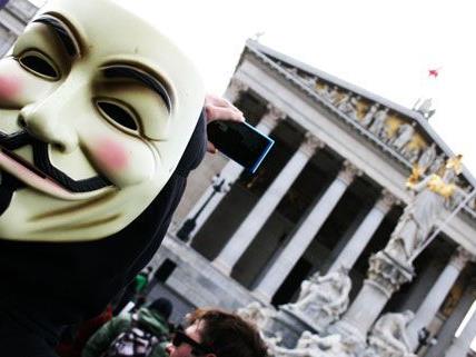 Protestmarsch am Samstag in Wien gegen die Vorratsdatenspeicherung.