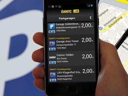 Die neue ÖAMTC-App hilft auch bei der Suche nach freien Plätzen in Parkgaragen.