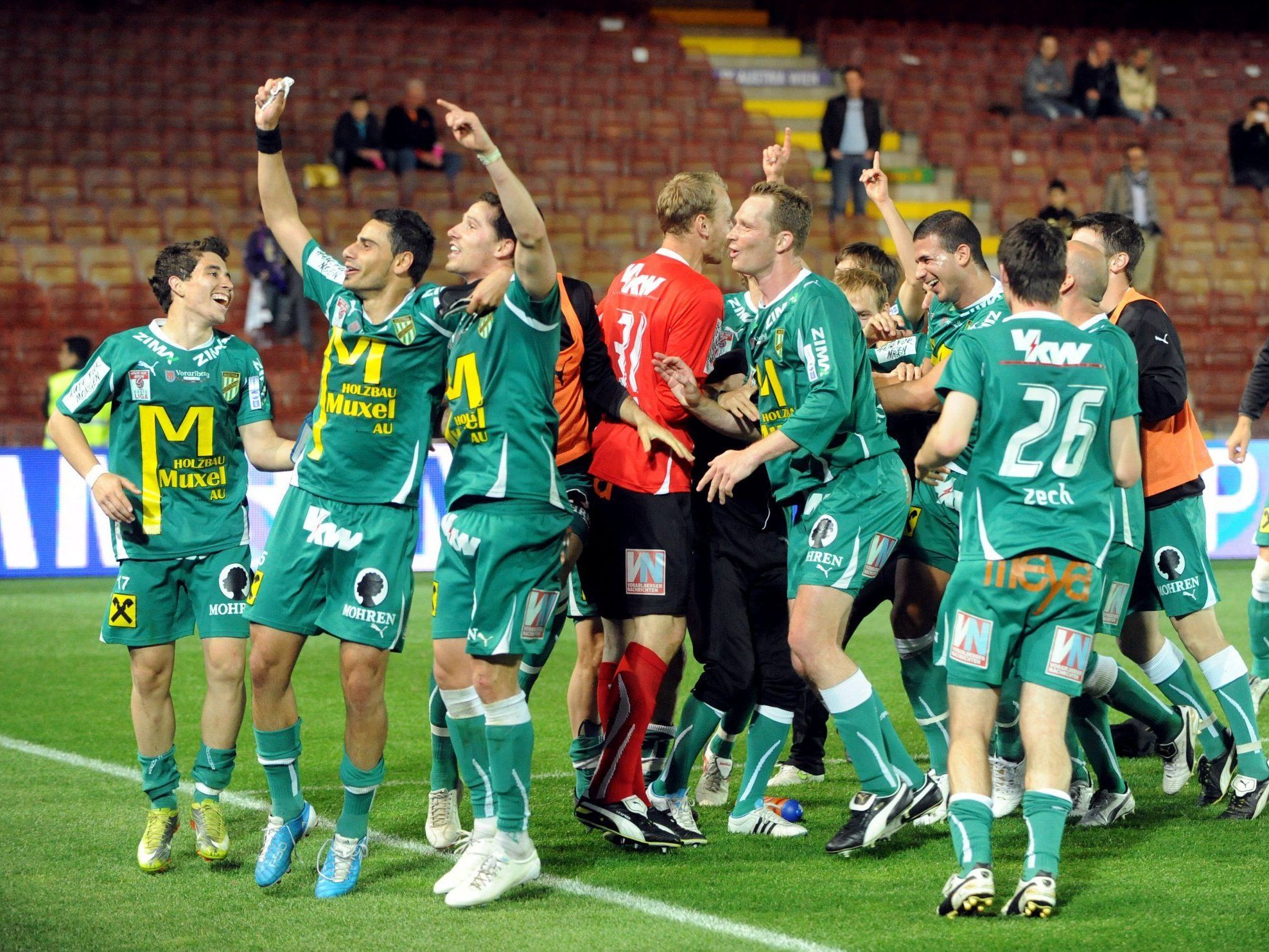 Im Vorjahr jubelte die Lustenauer Austria Im Vorjahr jubelte die Lustenauer Austria