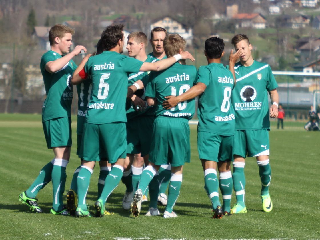 Austria Lustenau Amateure will am Karsamstag jubeln. Austria Lustenau Amateure will am Karsamstag jubeln.