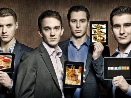 Diese vier Jungunternehmer haben Österreichs erstes Tablet-Restaurant in Wien eröffnet.