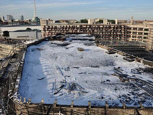 So sieht es auf der WU-Baustelle nach dem Großbrand aus