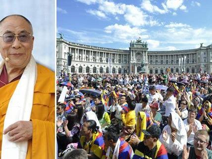 Auch der Dalai Lama selbst nahm an der Kundgebung teil.