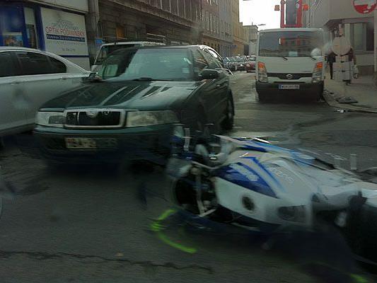 Unser Leserreporter hat auf der Triester Straße in Favoriten einen Unfall beobachtet