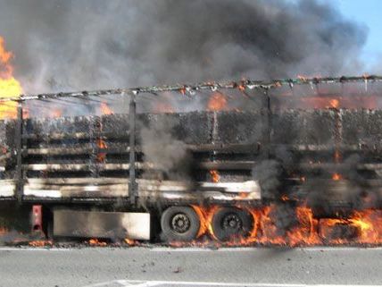Die Ursache für den Lkw-Brand ist derzeit noch unklar. Die Ursache für den Lkw-Brand ist derzeit noch unklar.