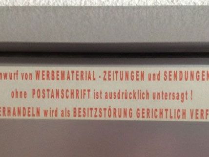 Das ist der Briefkasten von Johann H.: Er fordert in Tadten Geld für unadressierte Zusendungen