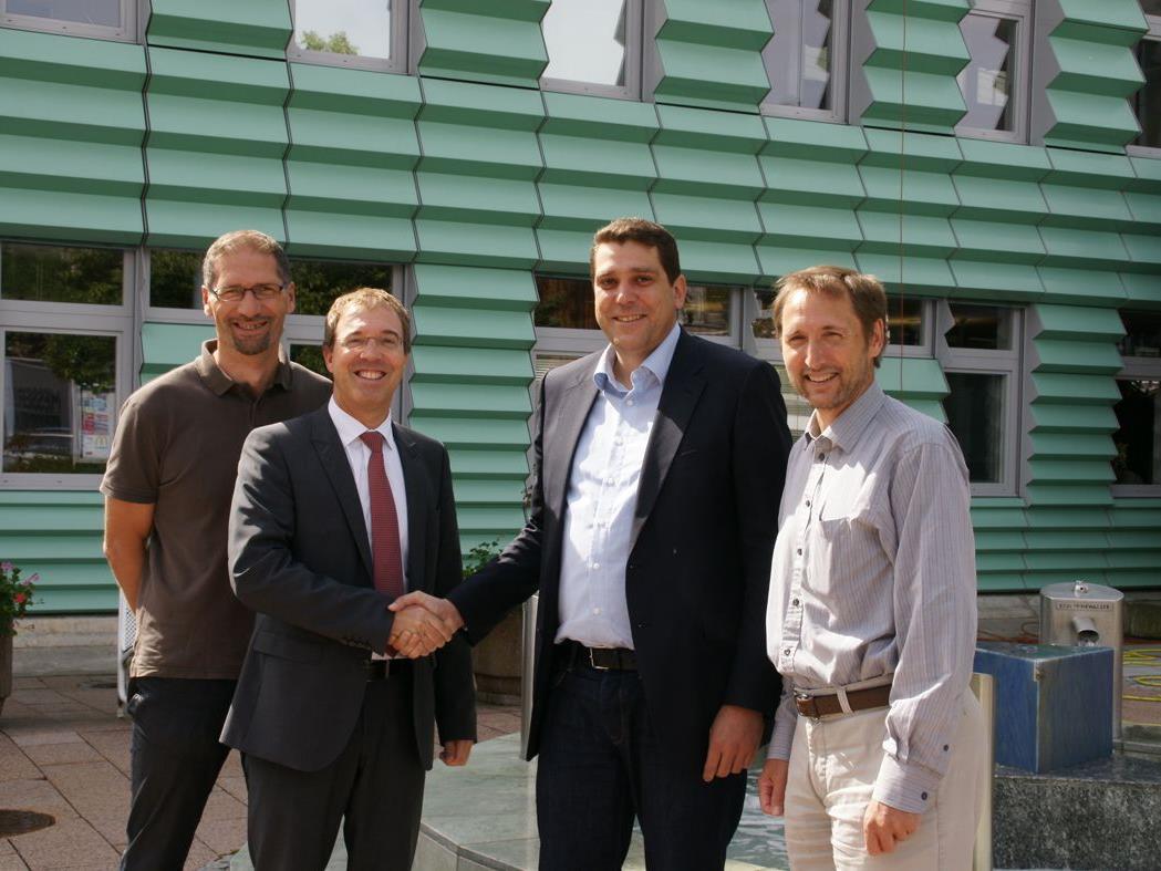 GR Peter Bildstein, Bgm. Harald Köhlmeier, Gernot Uecker,  Markus Lerchenmüller (Finanzabteilung)