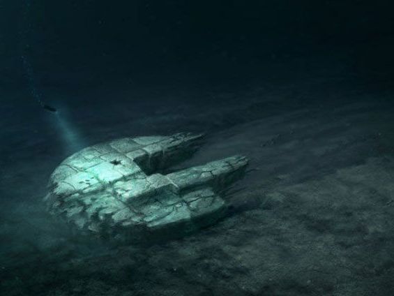 Illustration des von Tauchern in den Tiefen der Ostsee entdeckten Objekts. Illustration des von Tauchern in den Tiefen der Ostsee entdeckten Objekts.