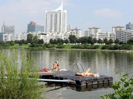 Die Hitzewelle rollt über Wien - Abkühlung gibt es in der Donau, denn das Badeverbot wurde aufgehoben.