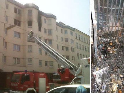 Die Wohnung in Wien-Favoriten stand am Sonntag in Vollbrand.