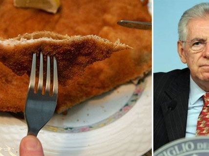 Das Wiener Schnitzel und Mario Monti: Italiens Premier zeigt Vorstellungskraft.