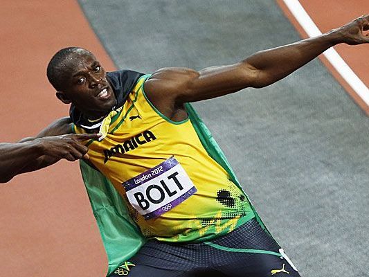 Usain Bolt hat vor auch nach dem Finale über 200 Meter seine Jubelpose zu zeigen. Usain Bolt hat vor auch nach dem Finale über 200 Meter seine Jubelpose zu zeigen.