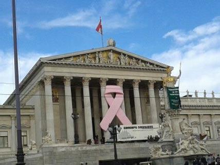 Anlässlich des internationalen Brustkrebstags findet im Parlament die Pink Ribbon Night statt.