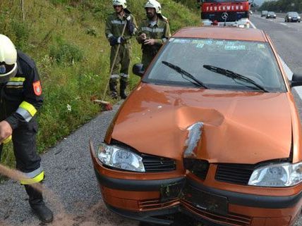 Aus ungeklärter Ursache kam am Mittwochnachmittag ein Lenker auf der A2 bei Edlitz von der Fahrbahn ab. Aus ungeklärter Ursache kam am Mittwochnachmittag ein Lenker auf der A2 bei Edlitz von der Fahrbahn ab.
