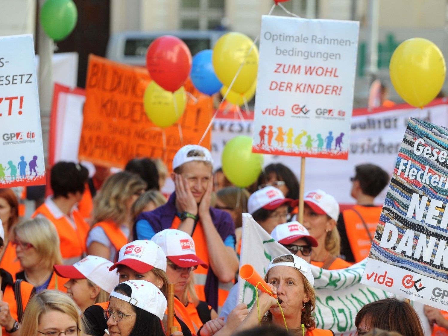 Kindergarten-Demo in Wien gegen "unzumutbare Bedingungen" Kindergarten-Demo in Wien gegen "unzumutbare Bedingungen"